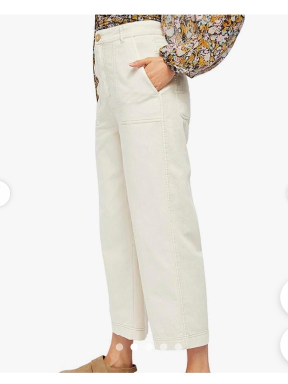 Free People Sunday skies Wide Leg Pants in Light Beige